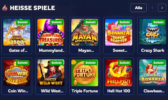 BirdSpin Casino games